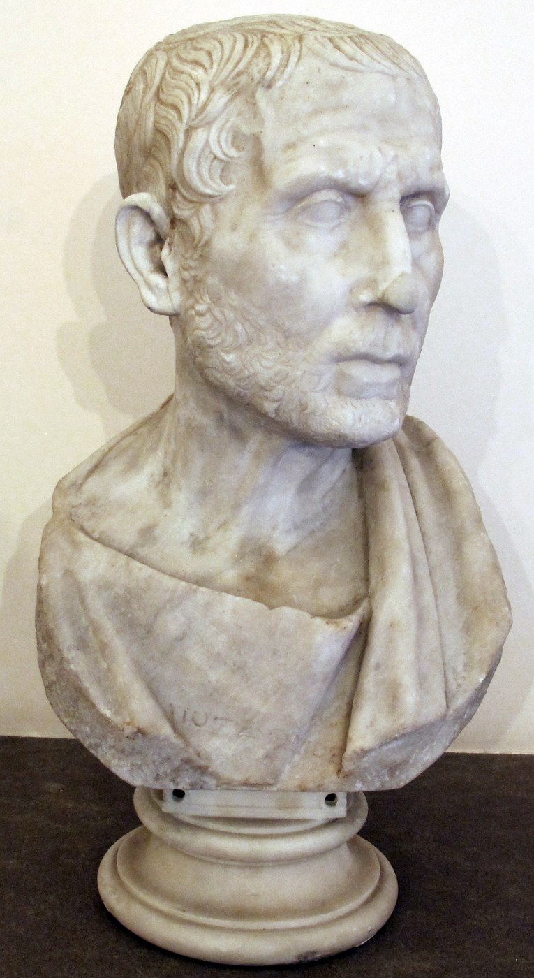 Figure 5 — Bust identified as Posidonius, an Augustan-period copy of an original of about 100–50 BC, in the National Archaeological Museum, Naples. Cicero wrote of a sphere "recently constructed by our friend…