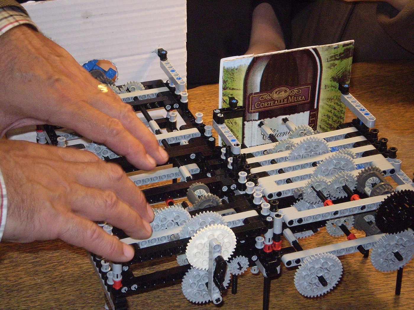 Figure 5 — A Lego Technic Antikythera model being demonstrated at an open day of the Nicolaus Copernicus Astronomical Center, Warsaw, during the 15th Warsaw Science Festival (September 2011). The image does n…