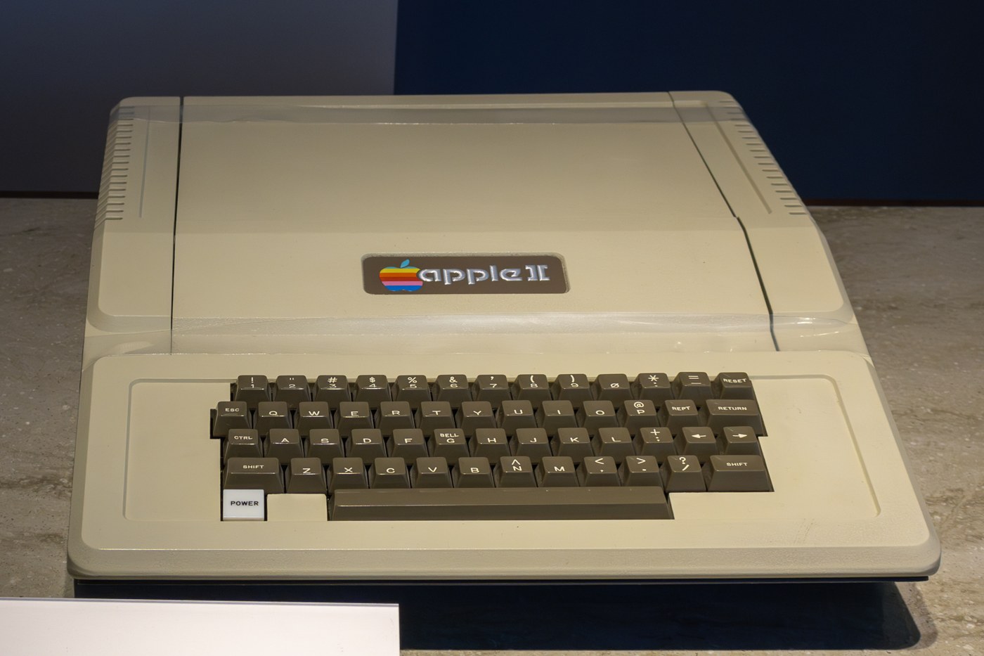 Figure 4 — An Apple II of 1977 at the Computer History Museum. Introduced a year after the Apple-1, it came in a case with a keyboard, power supply, colour graphics and BASIC in ROM, and within months made th…