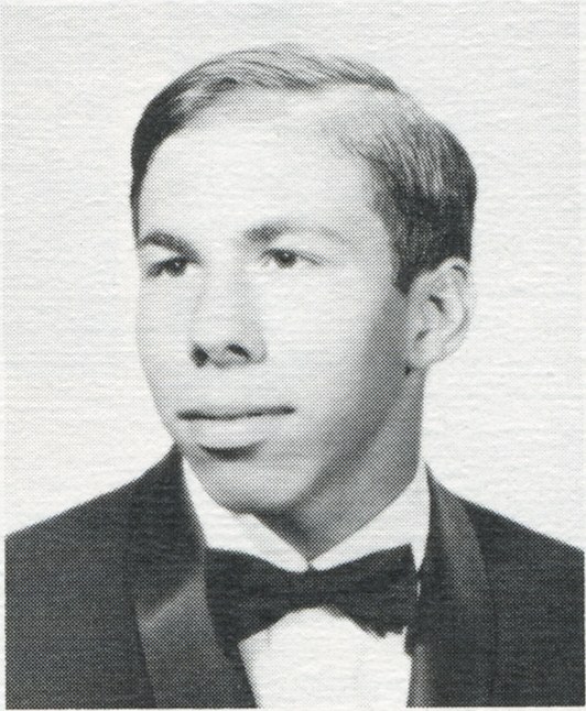 Figure 2 — Steve Wozniak's senior portrait in the 1968 yearbook of Homestead High School, Cupertino. In the same years he was redesigning commercial minicomputers on paper, using manuals he obtained from the …