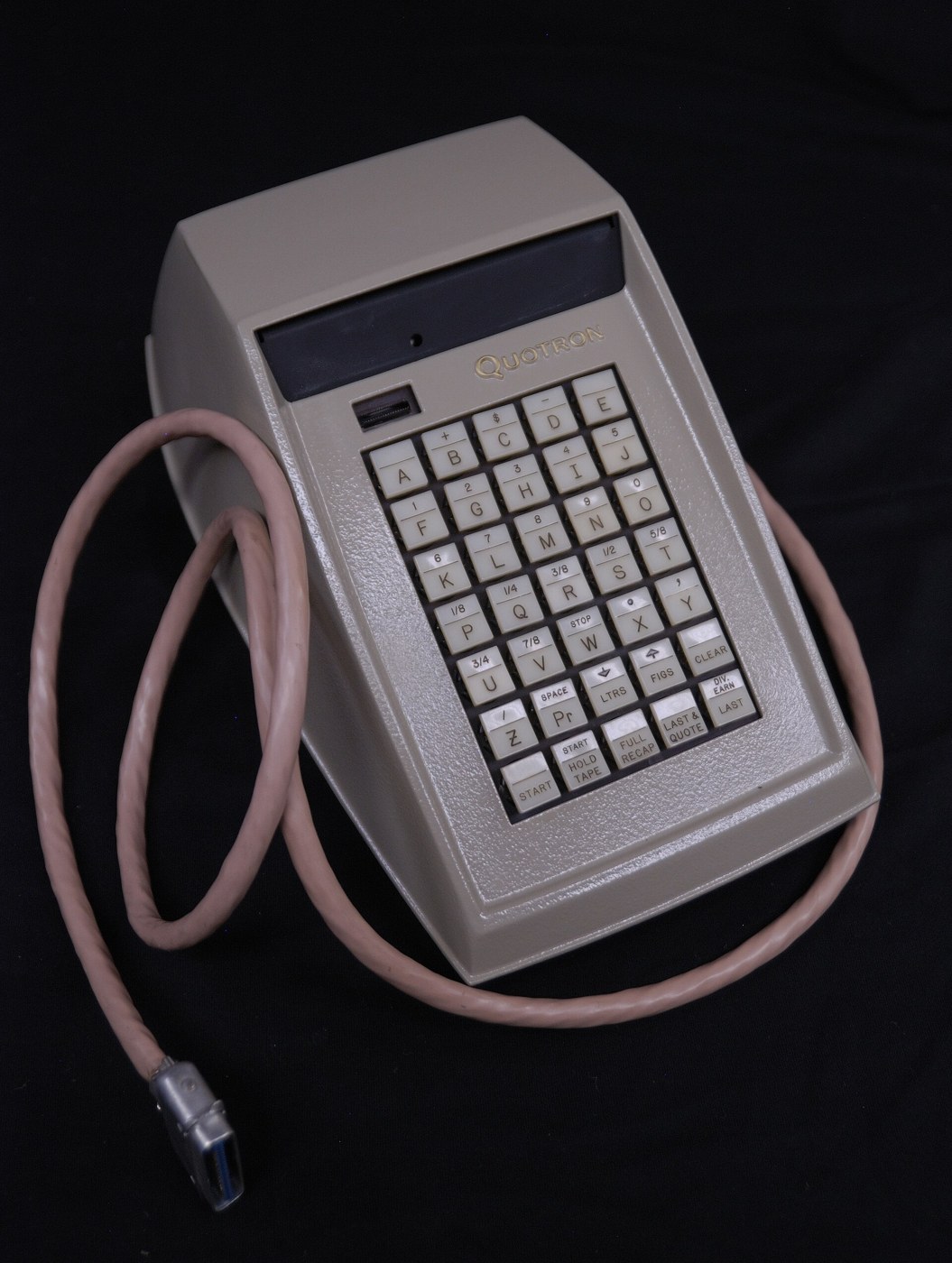 Figure 4 — A Quotron II desk unit, the broker's terminal of Scantlin Electronics' stock-quotation system. Blankenbaker worked on the Quotron system from 1962 to 1970, first in New York and then in the company…