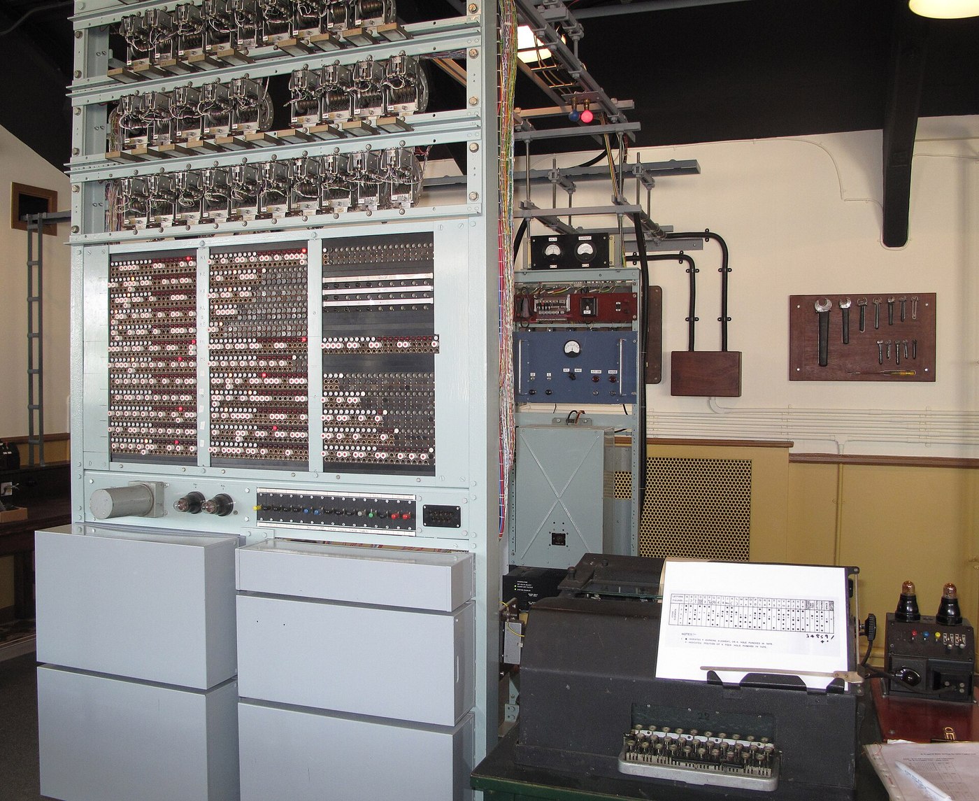 Figure 1 — The rebuilt British Tunny at The National Museum of Computing, Bletchley Park. The original machines, built of telephone-exchange relays and uniselectors at the Post Office Research Station at Doll…