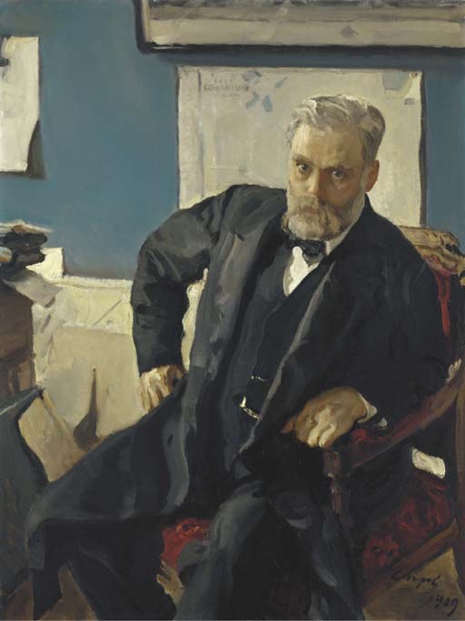 Figure 4 — Emanuel Nobel (1859–1932), nephew of Alfred Nobel and head of the family's Russian oil business, painted by Valentin Serov. Nobel and Karl Wilhelm Hagelin financed AB Cryptograph from the early 192…