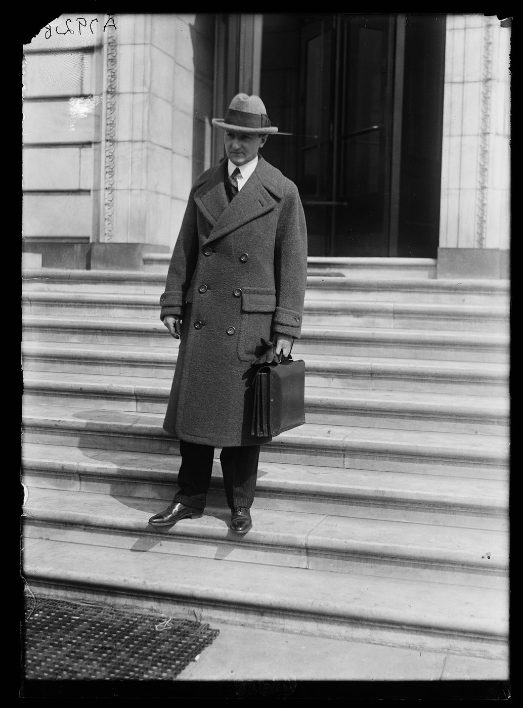 Figure 8 — William F. Friedman on the steps of a Washington building in the 1920s, when he was the Signal Corps' code expert. In 1930 he hired the first three junior cryptanalysts of the Signal Intelligence S…